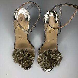 Auth Christian Louboutin Fossiliza 100 Glitter